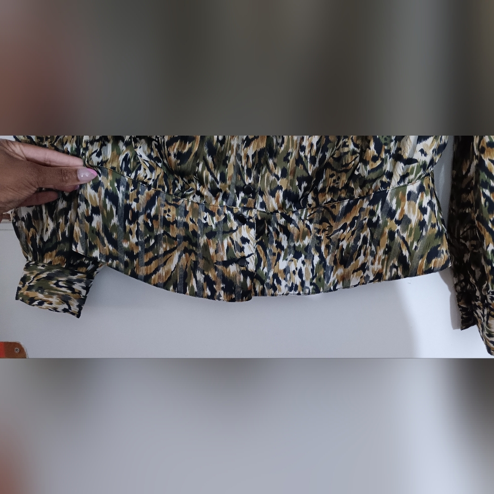 Nicola Beautiful Vintage Leopard Print Button Front Blouse Size 12 - Picture 5 of 7